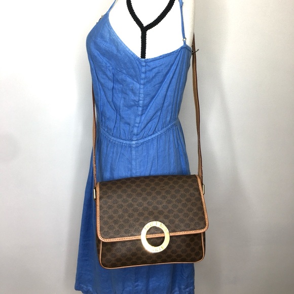 Authentic Celine brown crossbody bag Macadam pattern - Picture 2 of 16